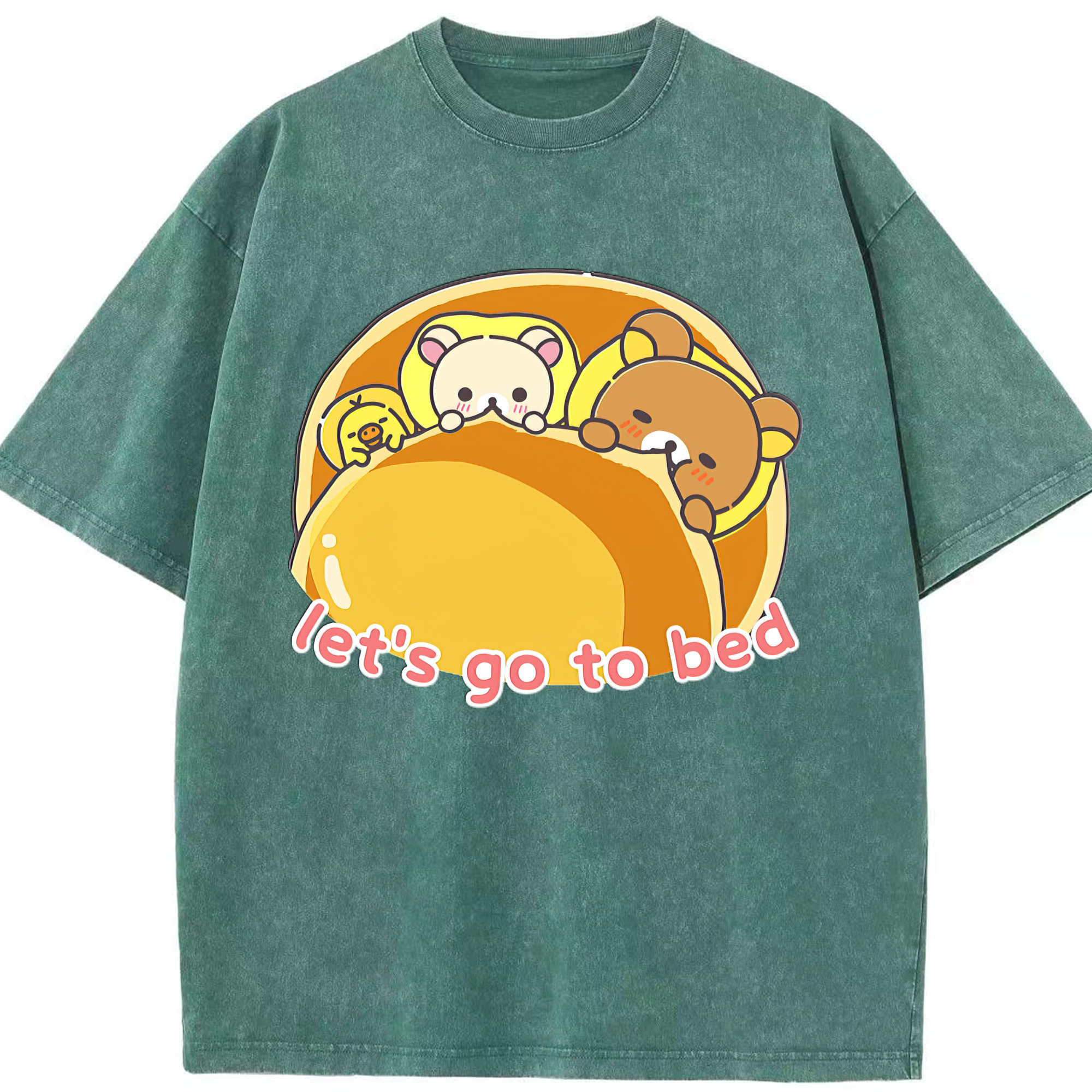 （画像用） リラックマ リラックマ キイロイトリ Rilakkuma Korilakkuma Kiiroitori 綿100% ヴィンテージ風 半袖Tシャツ（フロントプリント）